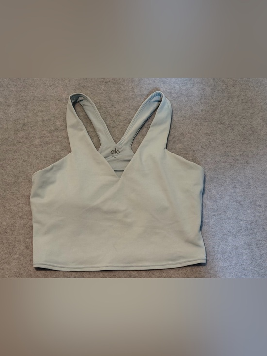 ALO Yoga Tops - ALO Airbrush Real Bra Crop Tank Light Blue With Pads Buttery Soft 87370